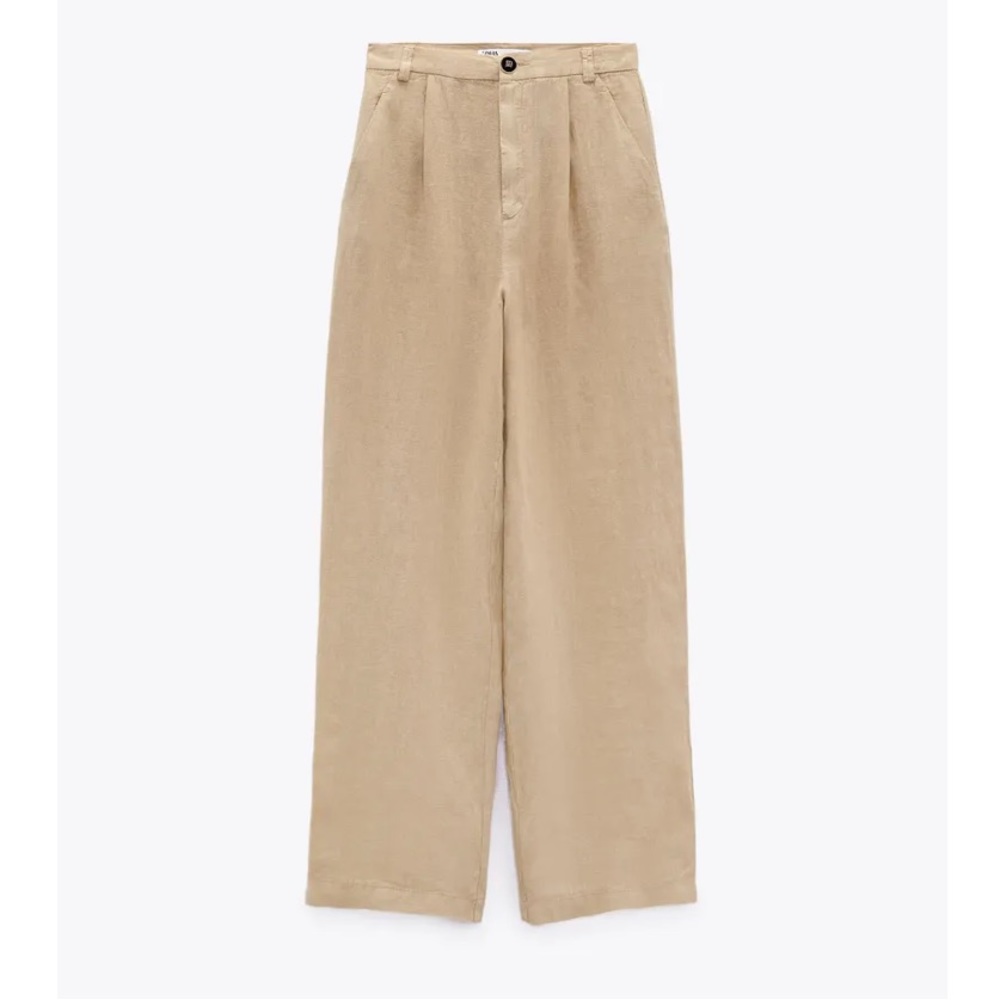 Zara beige wide leg trousers in size XL - Picture 2 of 12